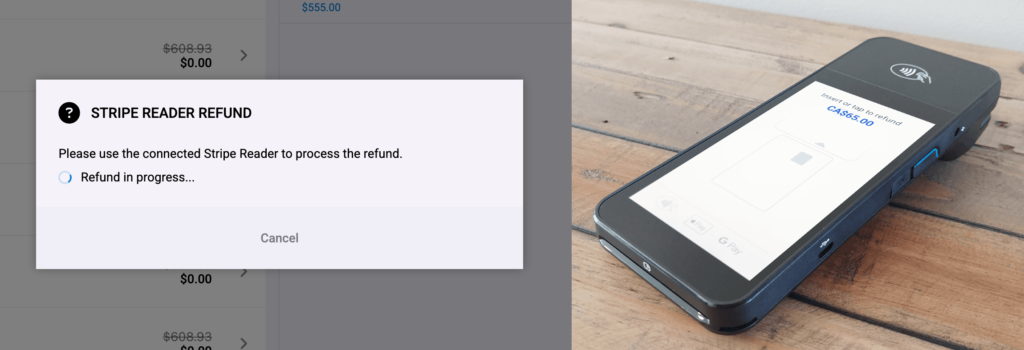 Stripe Refund Wisepos V3