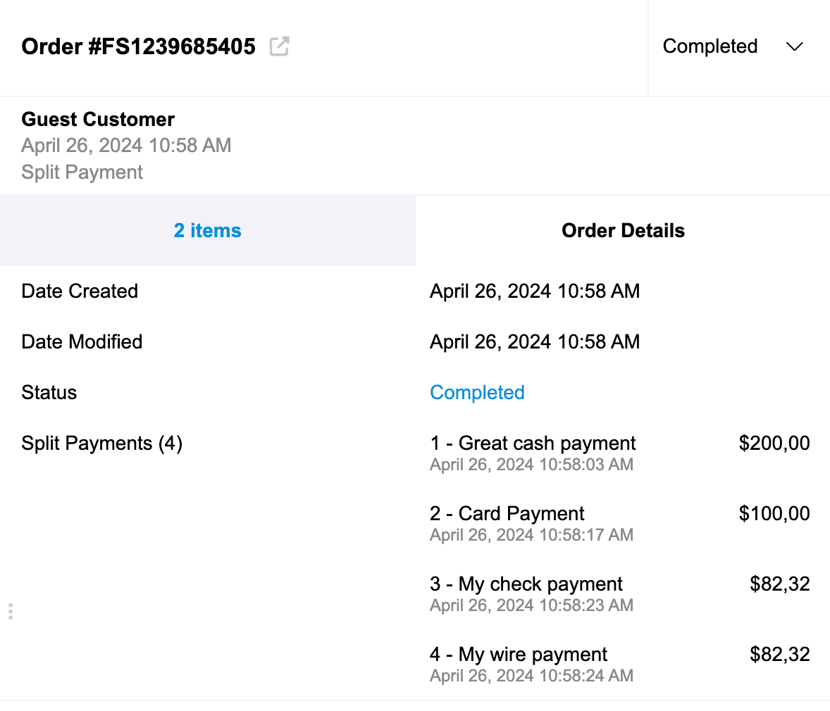 Split Payments - FooSales Help Center