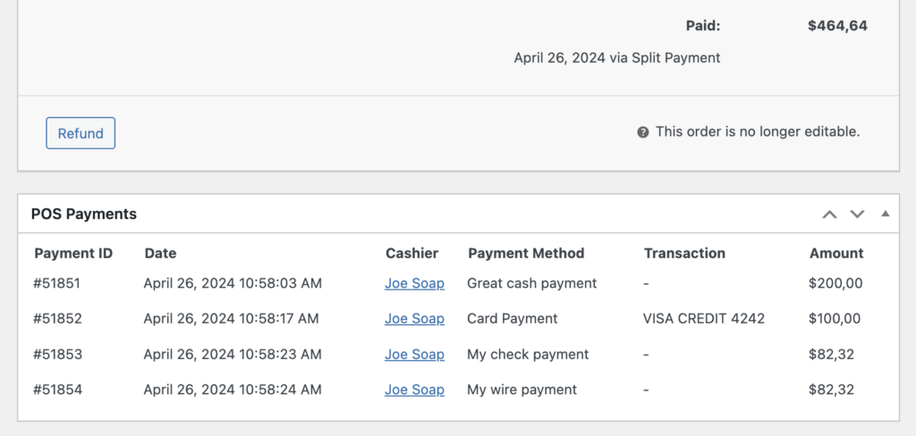 order with split payments